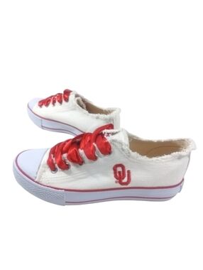 Spirit Ready Oklahoma White Red Sneakers Shoes Twill Women's Size 6